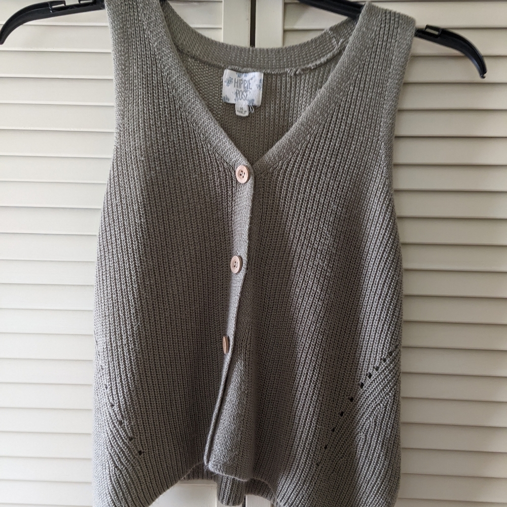 Hippie Rose olive green vest size M
